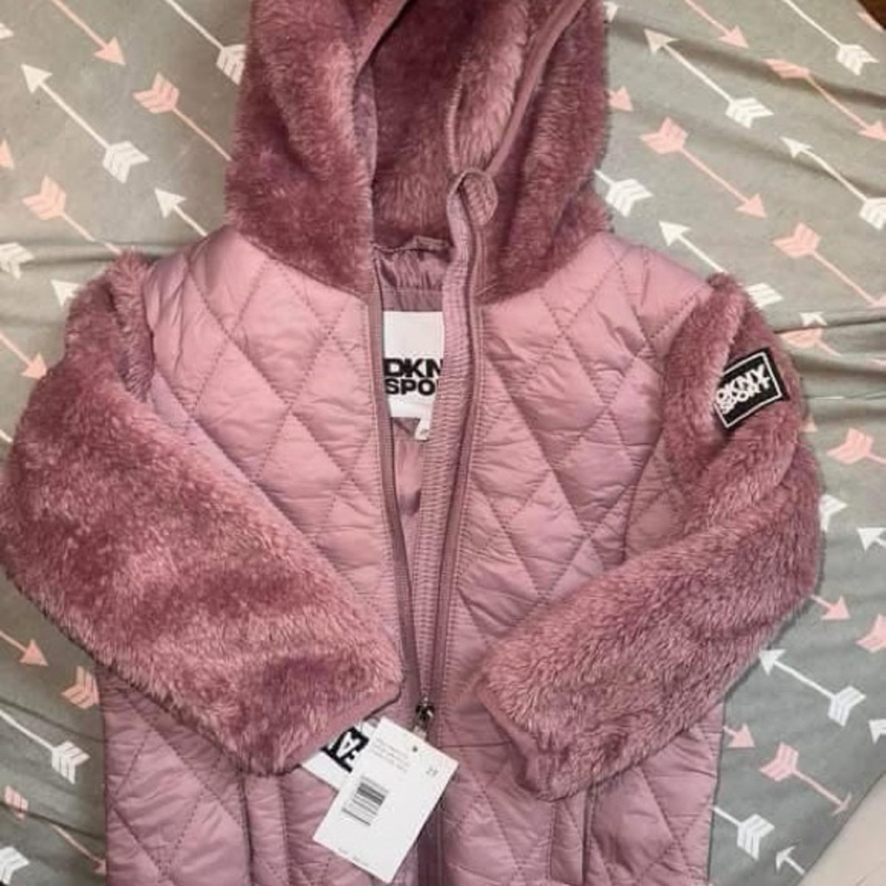 DKNY Kids Pink Quilted Puffer Jacket